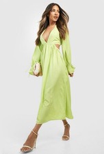 Boohoo Green Cutout Dress Size 4 Nwt