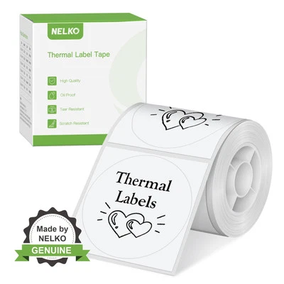 Thermal Labels for Nelko PM220 Label Maker, 2 inch (50mm) Round Thermal Label,