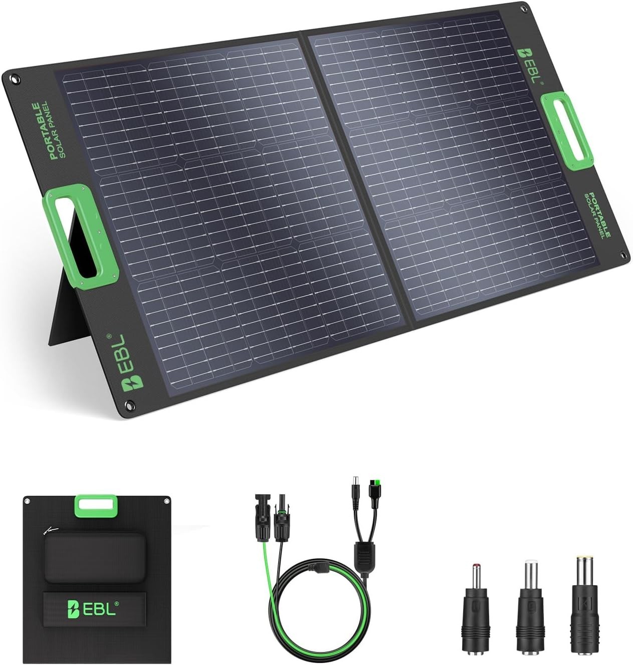Solar Panel Ebay EBL 100W Portable Solar Panel Kit for Power Station, IP68 Waterproof | eBay