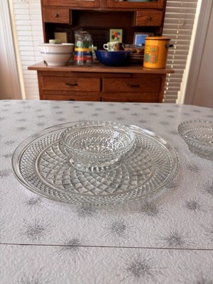 Vintage Anchor Hocking Wexford Chip and Dip Set with Extra Dip Bowl