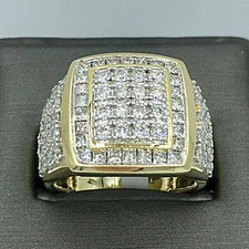 3Ct Round Cut Lab-Created Diamond Wedding Band Ring Men's 14k Yellow Gold Plated