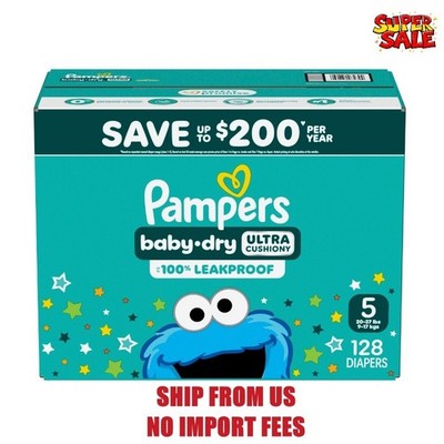 Pampers Baby Dry Diapers Size 5, 128 Count 