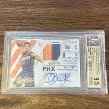 2015 Absolute Devin Booker Frequent Flyers RC Rookie Jersey Auto 02/25 BGS 9.5