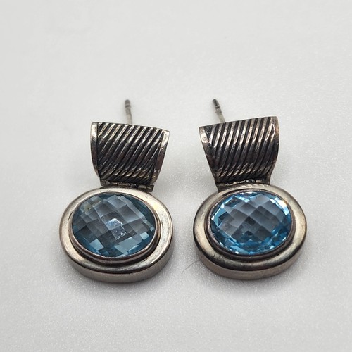 Lori Bonn Himmelblau Topas Aqua Oval Ohrhänger