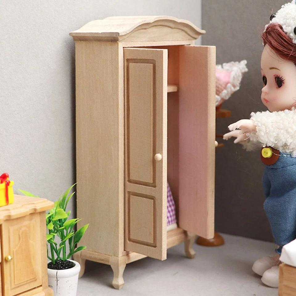 5pcs Mini Möbel Holzgarderobe Miniaturgarderobe Modell Mini House Accessoire - Bild 4 von 4