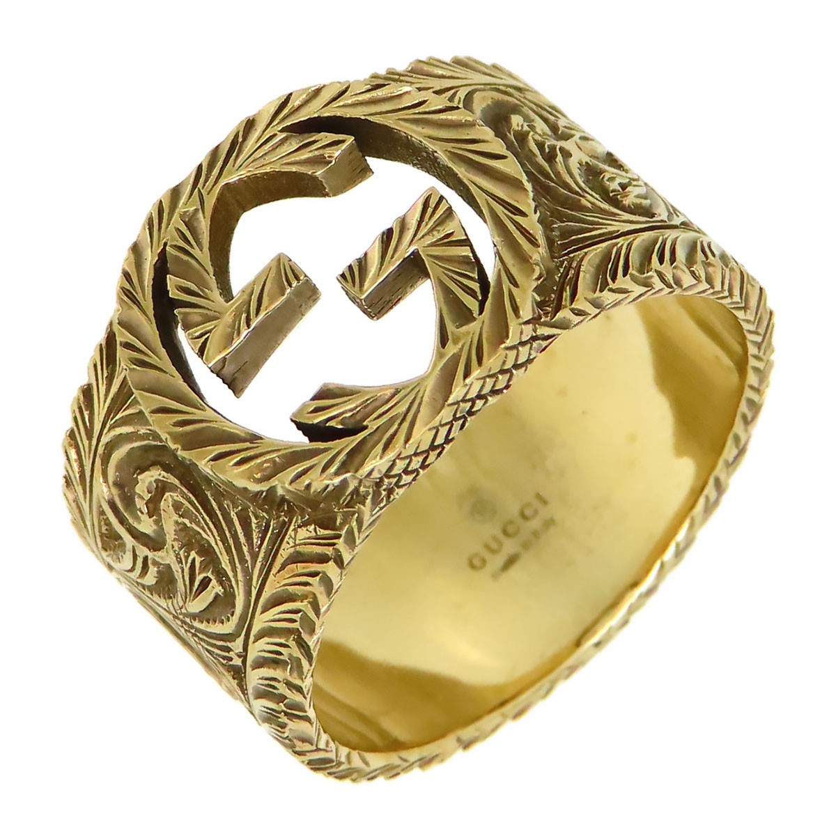 GUCCI Interlocking G Arabesque Ring #18 Au750 (K1… - image 1
