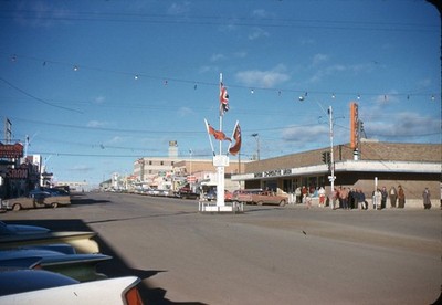 SL37 Slide 1960 Dawson City Yukon Street Scene Co-op Union Store 833a