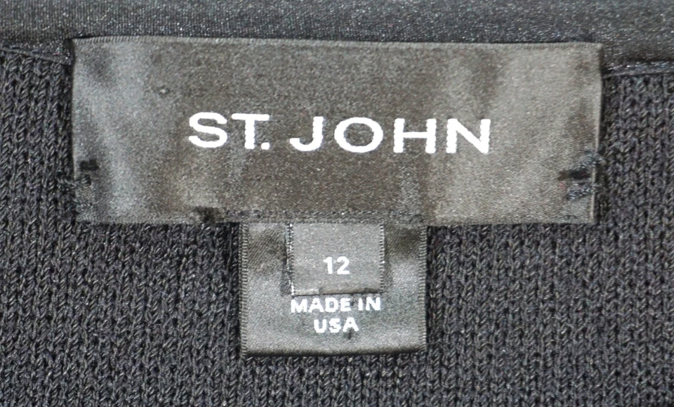 CHAQUETA ST JOHN BROCHE DECORACIÓN NEGRO TALLA 12 Foto 4 de 4