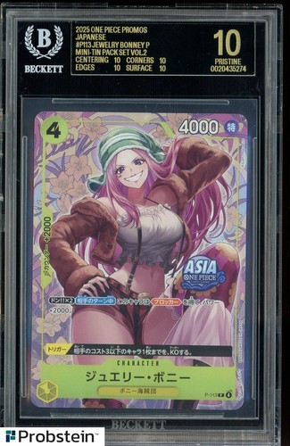 2025 One Piece Promos JPN P113 Jewelry Bonney P Tin  Vol.2 BGS 10 BLACK LABEL