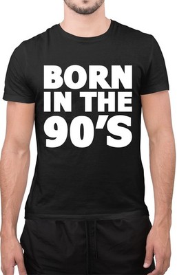 Lustiges Tumblr-T-Shirt geboren in den 90ern tolle Neuheit Retro klassisch