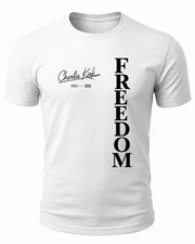 Charlie Kirk Freedom Signature USA American Patriotic White T Shirt