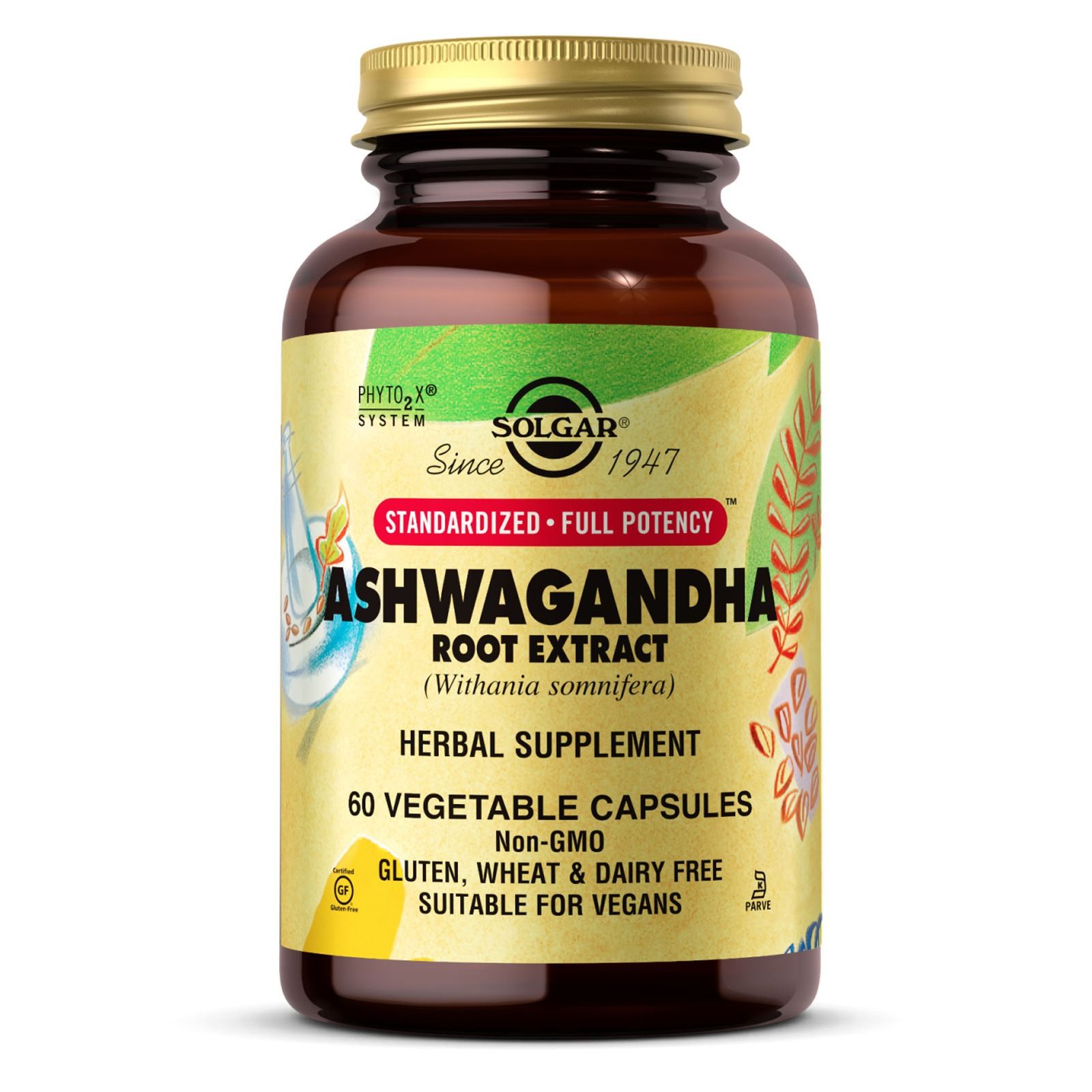 Solgar Sfp Raíz De Ashwagandha 60 Cápsulas Vegetales, Apoyo Inmunológico, Alta Calidad Hierba