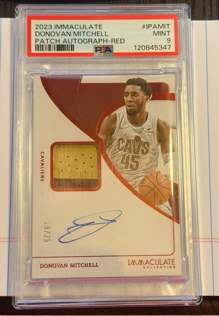 2023 Immaculate - Donovan Mitchell - Patch Auto Red #/25 - PSA 9 - Cavaliers view 1