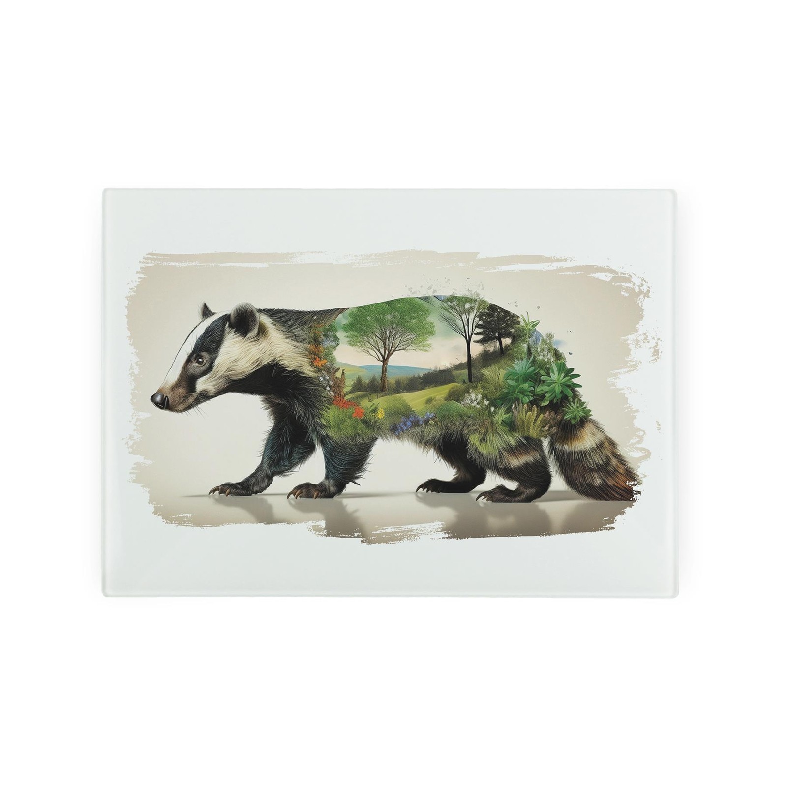 Countryside Animals Kitchen Gifts - Badger Smooth Glass Worktop Protector