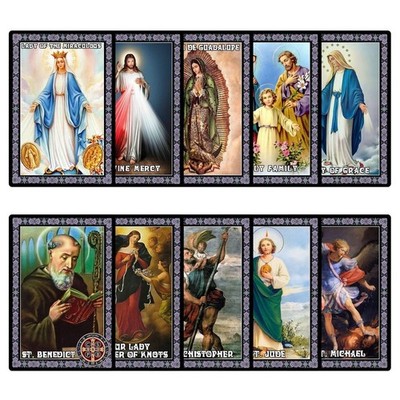 ESNOY Catholic Prayer Cards, 3.35 inches x 2.12 inches, Multicolored 