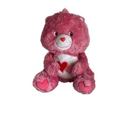Care Bears Fluffy Floppy Pink Love A Lot Bear 2006 Hearts HTF