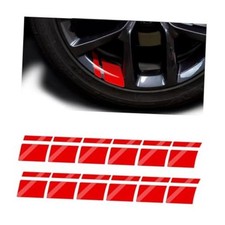 Mandark 12pcs Car Wheel Rims Decal Stripes Reflective Vehicle Tire Rim Red Mandark 12pcs Car Wheel Rims Decal Stripes Reflective Vehicle Tire Rim Red