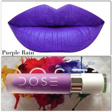 DOSIS DE COLORES 59 COLORES LÁPIZ LABIAL LÍQUIDO MATE PÚRPURA LLUVIA NUEVO EN CAJA