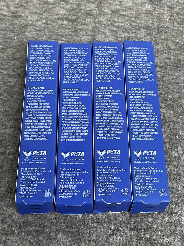 PACK de 4 pestañas transparentes de sujeción fuerte con gel para cejas Eyeko 8 ml sin crueldad animal Foto 3 de 4