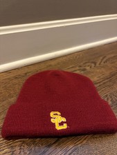 USC Trojans Cuffed Beanie Hat One Size Ribbed...