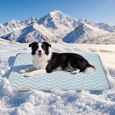 Waterproof Cooling Mat for Large Dogs - Q-MAX 0.5, Thin Memory Foam Kennel Do...