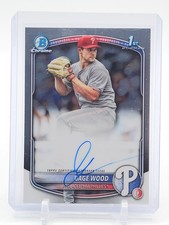 GAGE WOOD 2025 BOWMAN CHROME DRAFT  1ST AUTO ROOKIE PHILLIES #CPA-GW Q0927