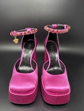 NEW Versace Medusa Aevitas Triple Platform Silk Satin Crystal Pumps Size 36 NWOB