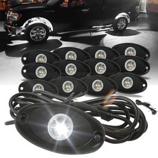 Rock Lights   Quick Connect, 3 High Power Chips, 4M Extension 12 Pods White