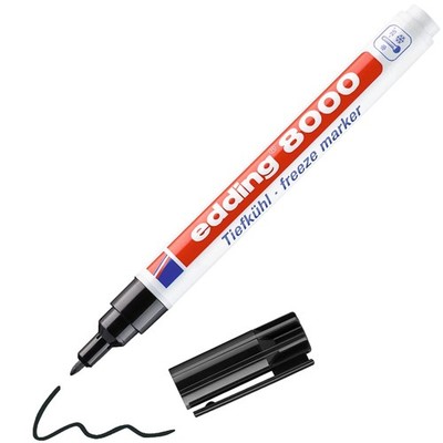 edding 8000 freeze marker - black - 1 frost-resistant marker - round nib 1 mm - 