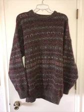 Vintage 1990's Nor’ Easterly Wool Sweater Made In Scotland Muted Faire Isle XL