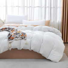 Prewashed White Duvet Cover Oversized King Size - 3 Pieces, Oeko-Tex Certified,