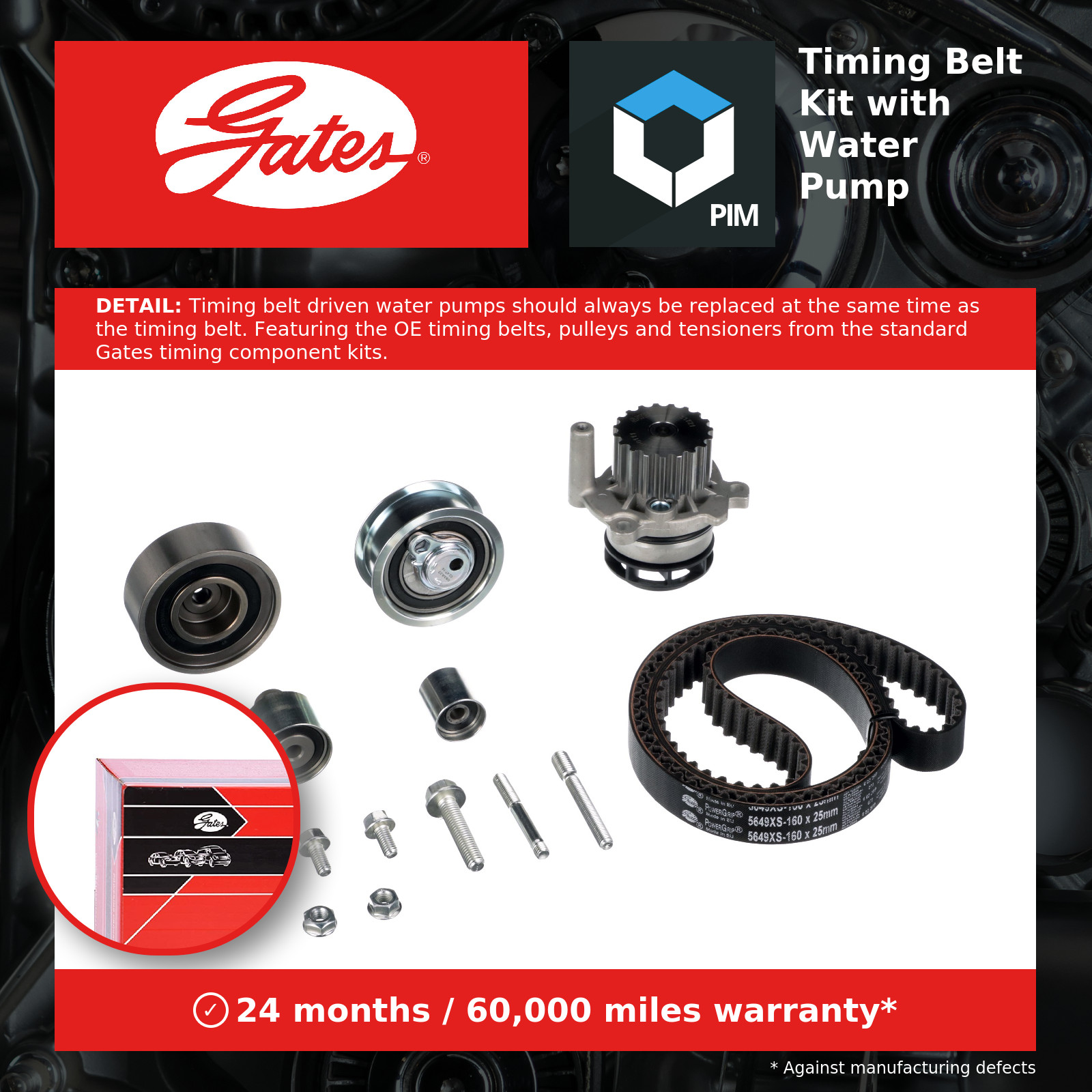 Timing Belt & Water Pump Kit Set For Skoda Fabia Octavia Yeti VW Tiguan Polo - Image 34