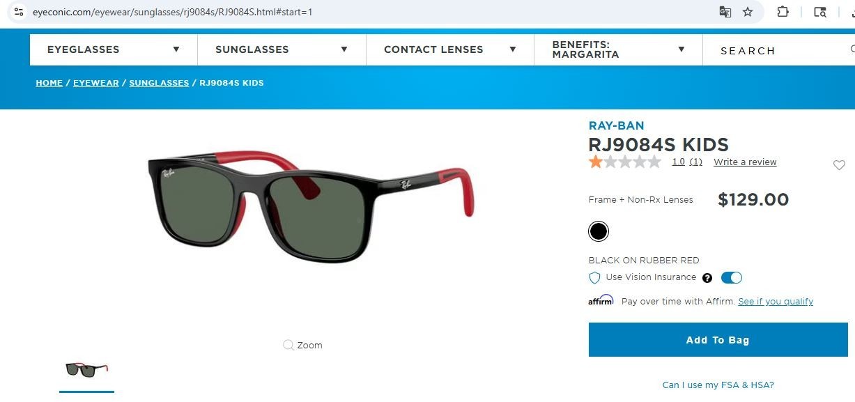 Kids/Junior Ray-Ban Sunglasses (RJ9084S )