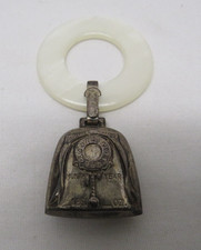 Vintage Web Sterling Baby Birth Record Teething Ring White Faux Pearl Ring