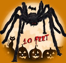 Epesl Halloween Spider Outdoor Decorations, 10Ft Giant Hairy Black Spider,...
