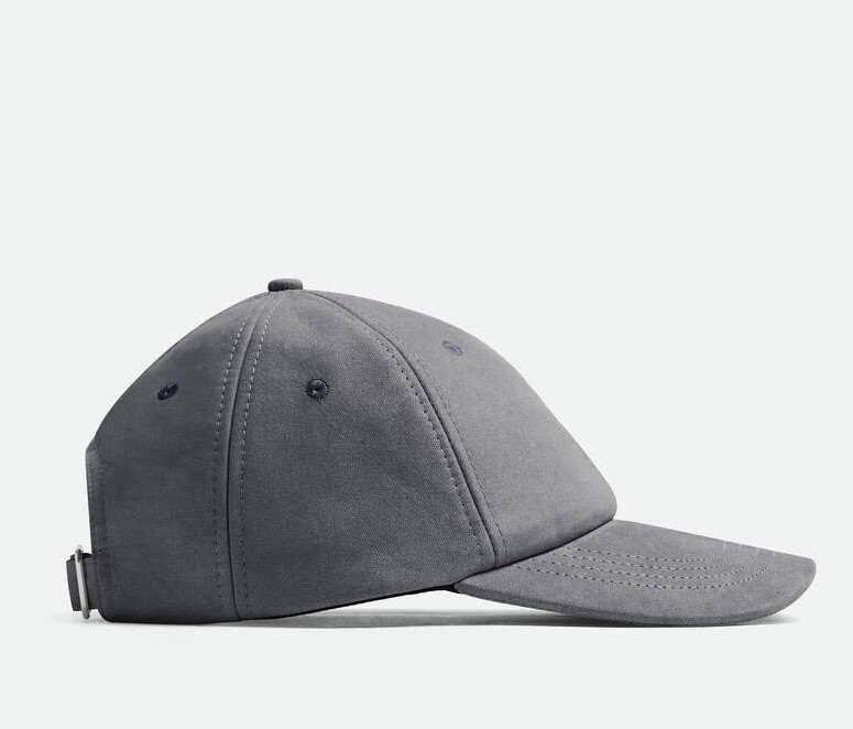 Bottega Veneta Printed Leather Baseball Cap Gray Hat M (58 cm