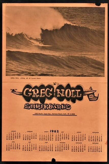 ORIGINAL 1962 GREG NOLL SURFBOARDS Poster CALENDAR Photo SLIDING at SUNSET BEACH