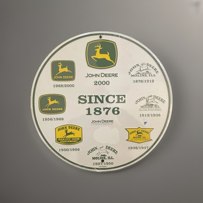 #ad John Deere quot;Since 1876quot; Tin Metal Sign 12quot; Round Sign Sheds decor $13.99