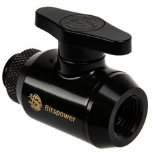Bitspower Inner 1/4 Mini Valve - Matte Black