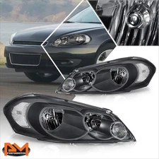 For 06-16 Chevy Impala LTD Monte Carlo Black Housing Clear Lens Headlights/Lamps
