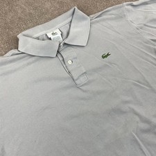 Lacoste Polo Shirt Mens 6 Gray Performance Short Sleeve Collared Crocodile Logo