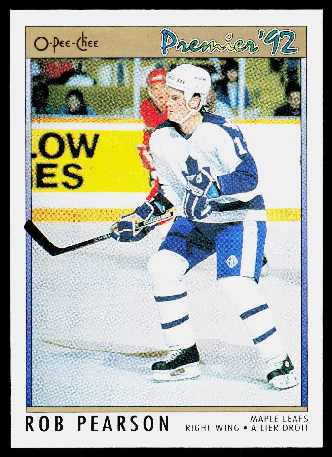 1991-92 O-Pee-Chee Premier Rob Pearson #65 RC Rookie Toronto Maple Leafs