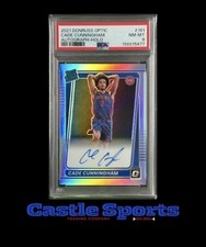 2021-22 Donruss Optic #161 Cade Cunningham Holo Silver Prizm On Card Auto PSA 8