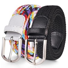 2 pieces fabric belt stretch belt elastic braided belt braided and elas...
