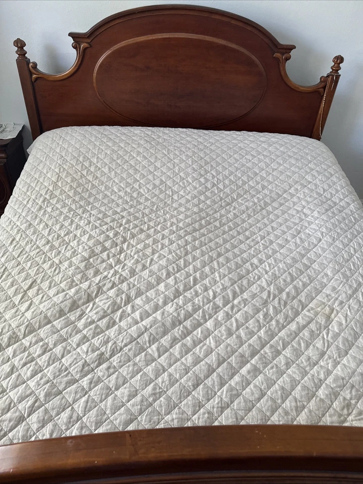 Edredón Pottery Barn Belga Lino Diamante Completo/Queen Beige Ropa de Cama Natural Foto 2 de 4