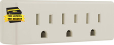 GE 3-Outlet Extender, Grounded Wall Tap, 3-Prong, Multiple Plug, Power Splitter,
