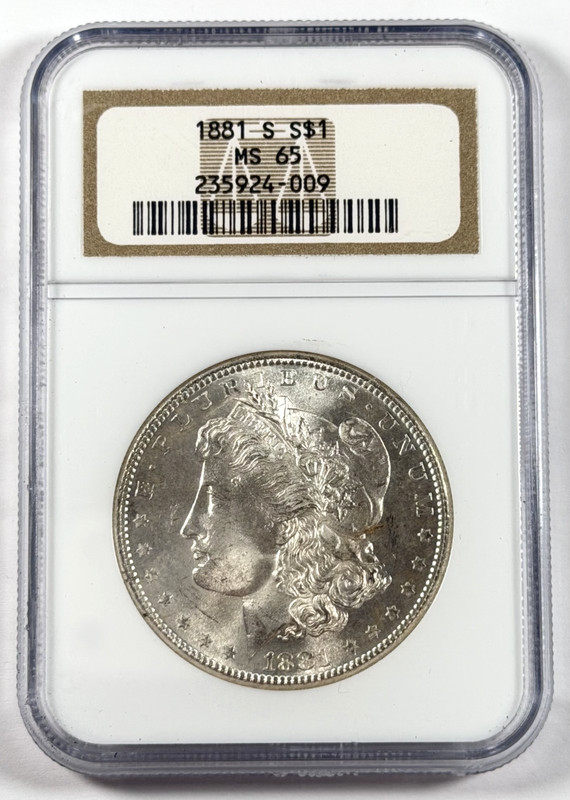 1881-S $1 Morgan Dollar NGC MS65 90% Silver San Francisco US Coin  LUSTER