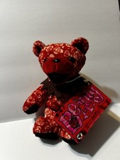 Beauty Grateful Dead Bean Bear Cubs Rose Red Plush Liquid Blue 2000 Vintage