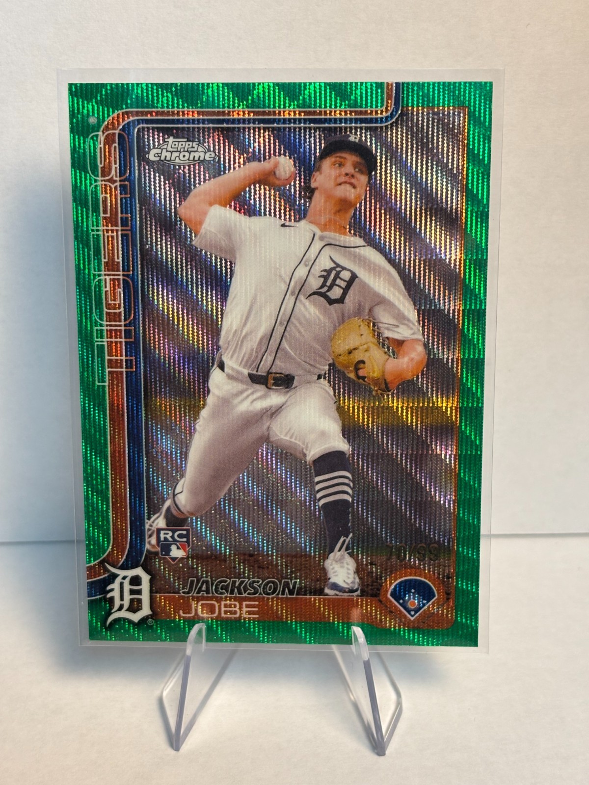 2025 Topps Chrome - Jackson Jobe #249 Green Wave Refractor /99 - Rookie