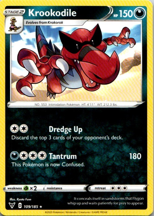 Krookodile 109/185 Stage 2 2020 NM Pokemon Card
